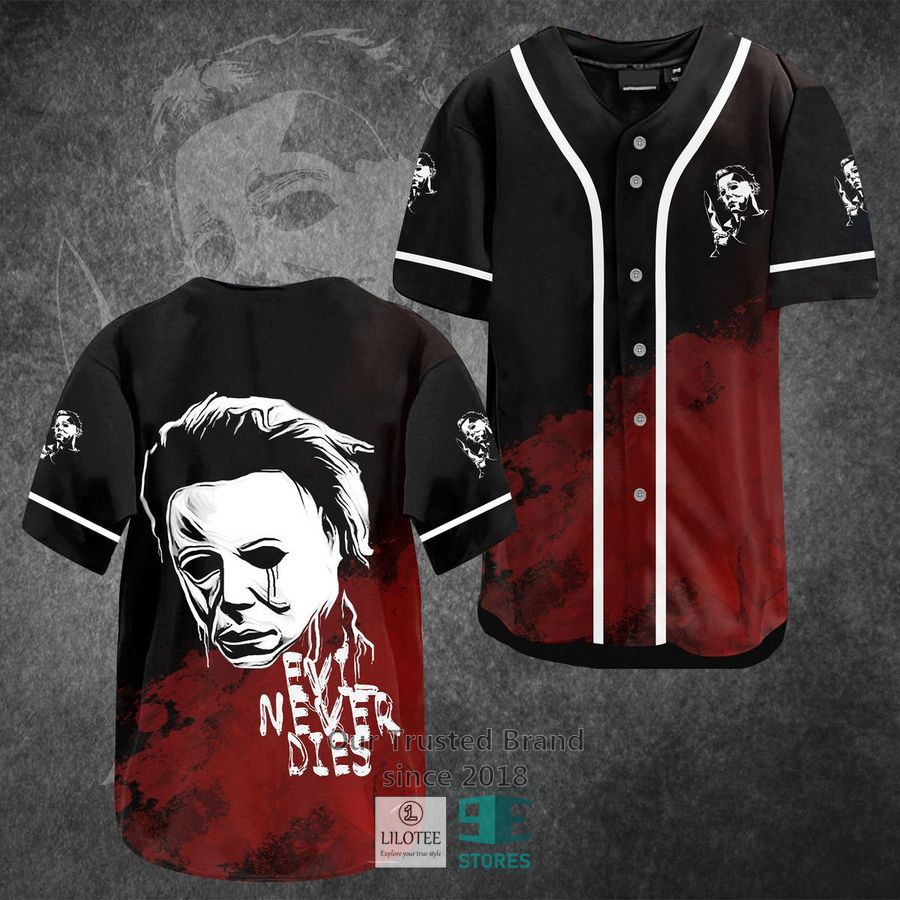 Michael Myers Evil never dies Horror Movie Baseball Jersey Unisex T-shirt, Sweatshirt, Hoodie, Long Sleeve Tee - T-Shirt, Sweatshirt, Hoodie