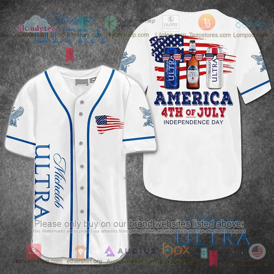 HOT Michelob ULTRA America 4th of July Baseball Jersey Shirt Unisex T-shirt, Sweatshirt, Hoodie, Long Sleeve Tee - T-Shirt, Sweatshirt, Hoodie
