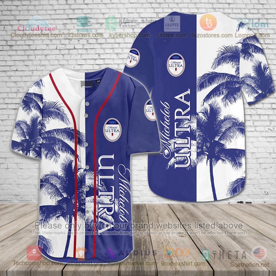 HOT Michelob ULTRA Palm Tree Baseball Jersey Shirt Unisex T-shirt, Sweatshirt, Hoodie, Long Sleeve Tee - T-Shirt, Sweatshirt, Hoodie