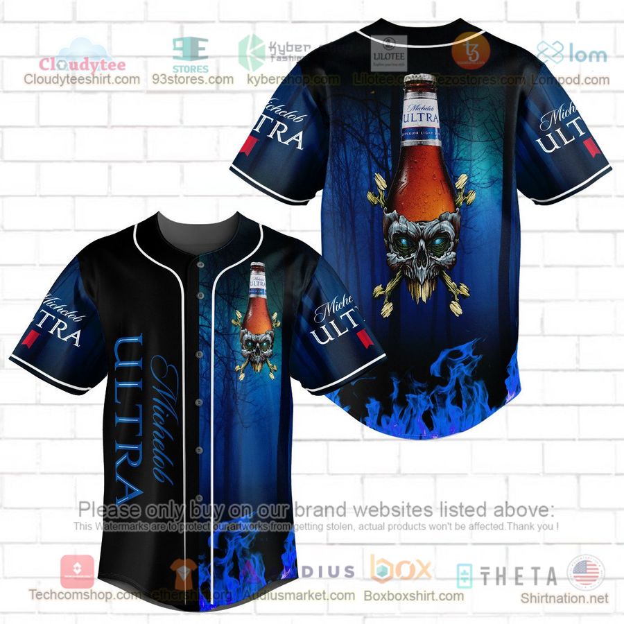 HOT Michelob ULTRA skull head Baseball Jersey Shirt Unisex T-shirt, Sweatshirt, Hoodie, Long Sleeve Tee - T-Shirt, Sweatshirt, Hoodie