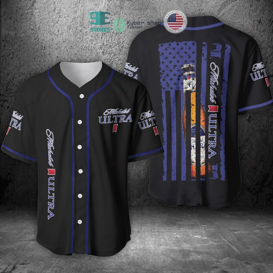 BEST Michelob Ultra United States Flag black blue Baseball Jersey Unisex T-shirt, Sweatshirt, Hoodie, Long Sleeve Tee - T-Shirt, Sweatshirt, Hoodie