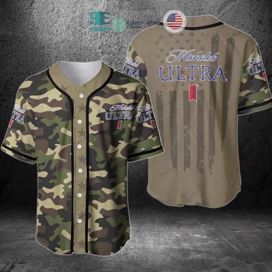 BEST Michelob Ultra United States Flag green camo Baseball Jersey Unisex T-shirt, Sweatshirt, Hoodie, Long Sleeve Tee - T-Shirt, Sweatshirt, Hoodie