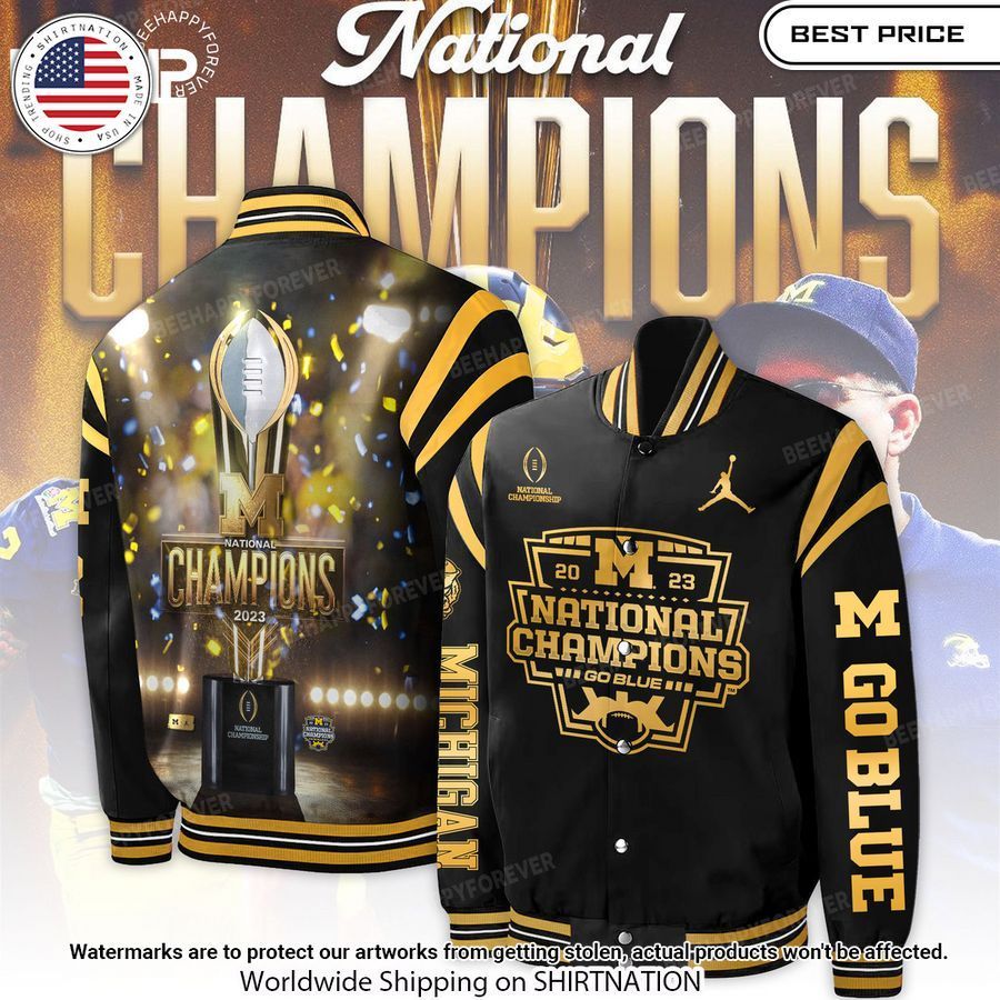 Michigan Wolverines 23/24 National Champions Baseball Jacket Unisex T-shirt, Sweatshirt, Hoodie, Long Sleeve Tee - T-Shirt, Sweatshirt, Hoodie