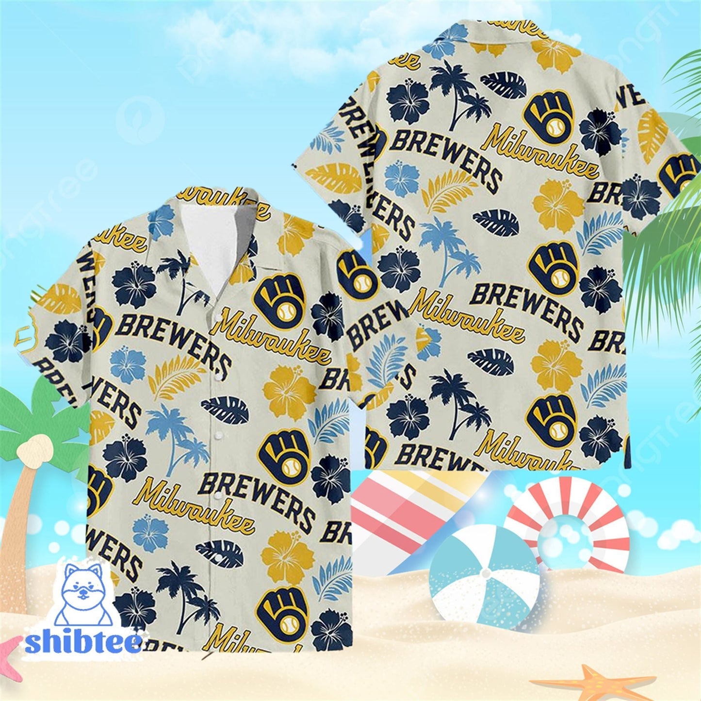 Milwaukee Brewers Hawaiian Shirt Beach Shorts Giveaway Unisex T-shirt, Sweatshirt, Hoodie, Long Sleeve Tee - T-Shirt, Sweatshirt, Hoodie