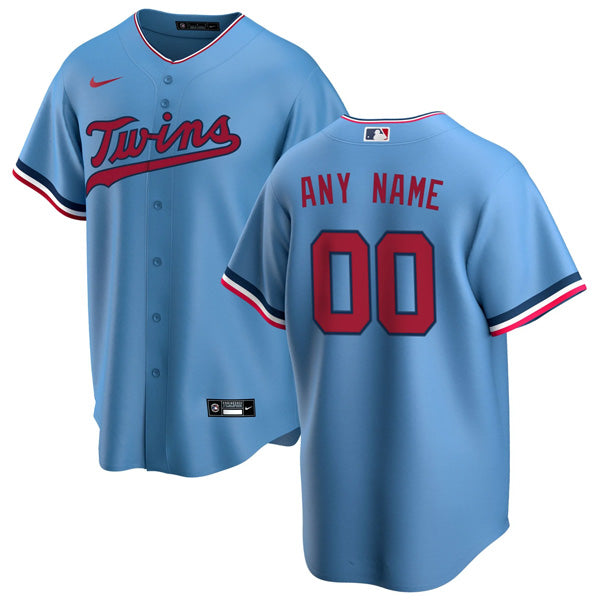 Custom Minnesota Twins Alternate Jersey - Powder Blue baseball jersey product view 1