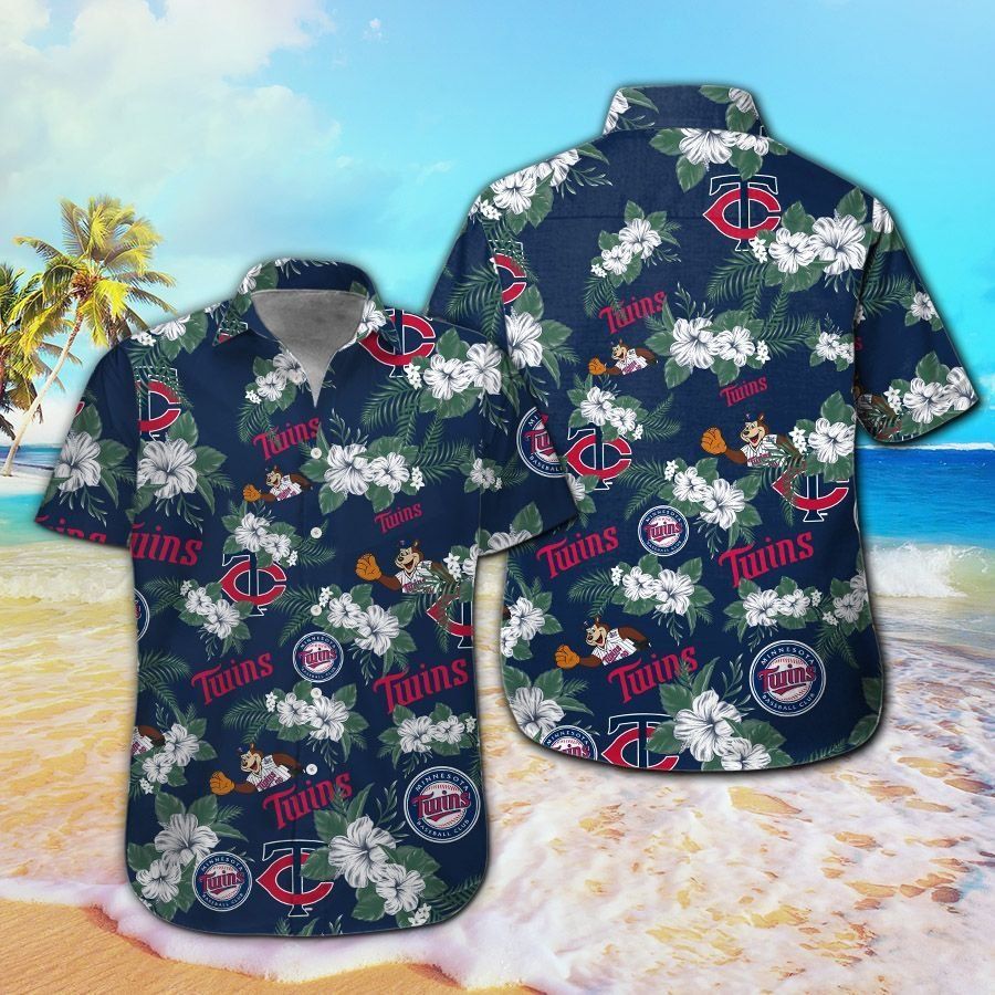 Minnesota Twins Short Sleeve Button Up Tropical Hawaiian Shirt VER010 Unisex T-shirt, Sweatshirt, Hoodie, Long Sleeve Tee - T-Shirt, Sweatshirt, Hoodie