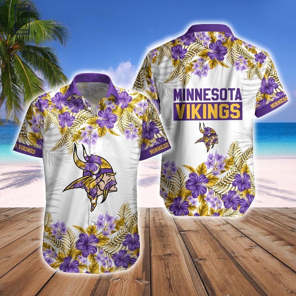 Minnesota Vikings Hawaiian Shirt Short Combo Set Tropical Style Unisex T-shirt, Sweatshirt, Hoodie, Long Sleeve Tee - T-Shirt, Sweatshirt, Hoodie
