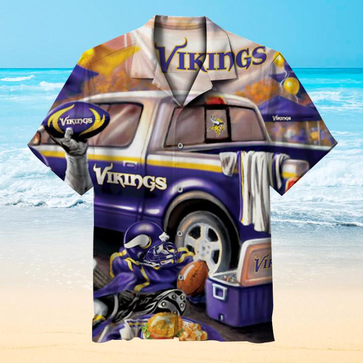 Minnesota Vikings Retro Design Hawaiian Shirt Unisex T-shirt, Sweatshirt, Hoodie, Long Sleeve Tee - T-Shirt, Sweatshirt, Hoodie