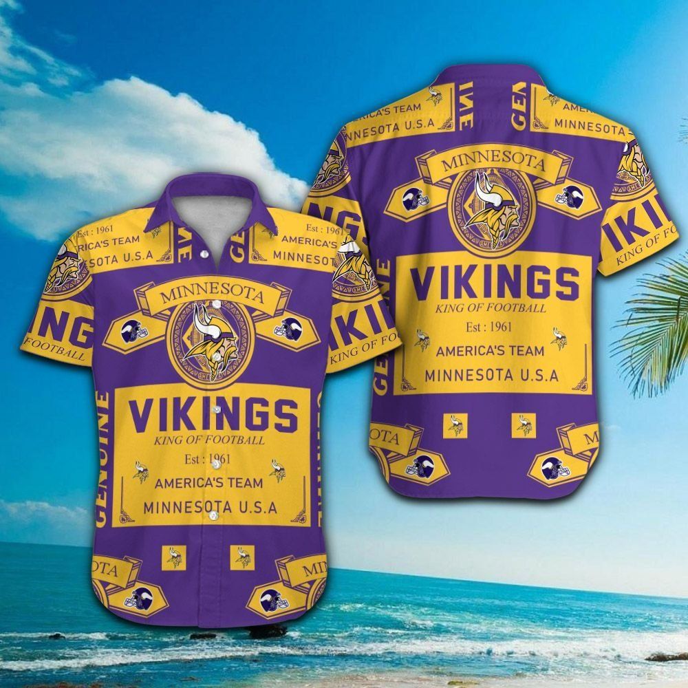 Minnesota Vikings Short Sleeve Button Up Tropical Hawaiian Shirt VER023 Unisex T-shirt, Sweatshirt, Hoodie, Long Sleeve Tee - T-Shirt, Sweatshirt, Hoodie
