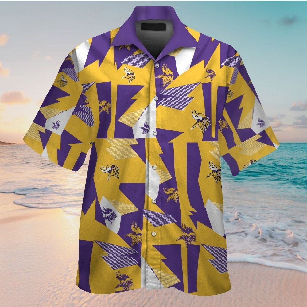 Minnesota Vikings Short Sleeve Button Up Tropical Hawaiian Shirt VER028 Unisex T-shirt, Sweatshirt, Hoodie, Long Sleeve Tee - T-Shirt, Sweatshirt, Hoodie