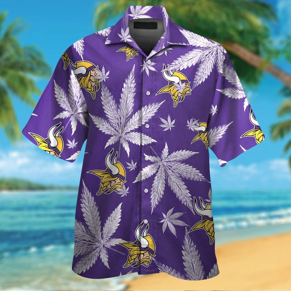 Minnesota Vikings Short Sleeve Button Up Tropical Hawaiian Shirt VER08 Unisex T-shirt, Sweatshirt, Hoodie, Long Sleeve Tee - T-Shirt, Sweatshirt, Hoodie