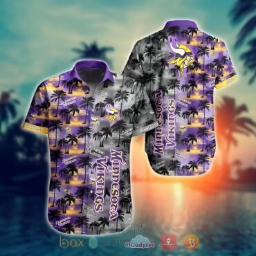 Minnesota Vikings Twilight Palm Breeze Hawaiian Shirt Unisex T-shirt, Sweatshirt, Hoodie, Long Sleeve Tee - T-Shirt, Sweatshirt, Hoodie