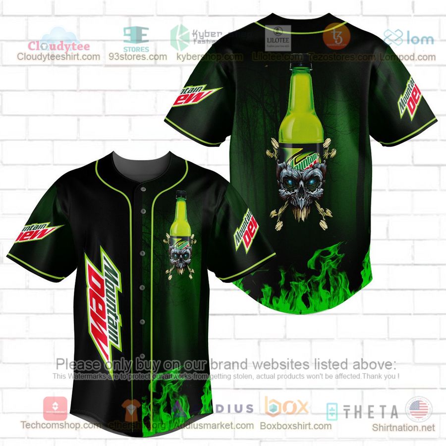HOT Mountain Dew skull head Baseball Jersey Shirt Unisex T-shirt, Sweatshirt, Hoodie, Long Sleeve Tee - T-Shirt, Sweatshirt, Hoodie