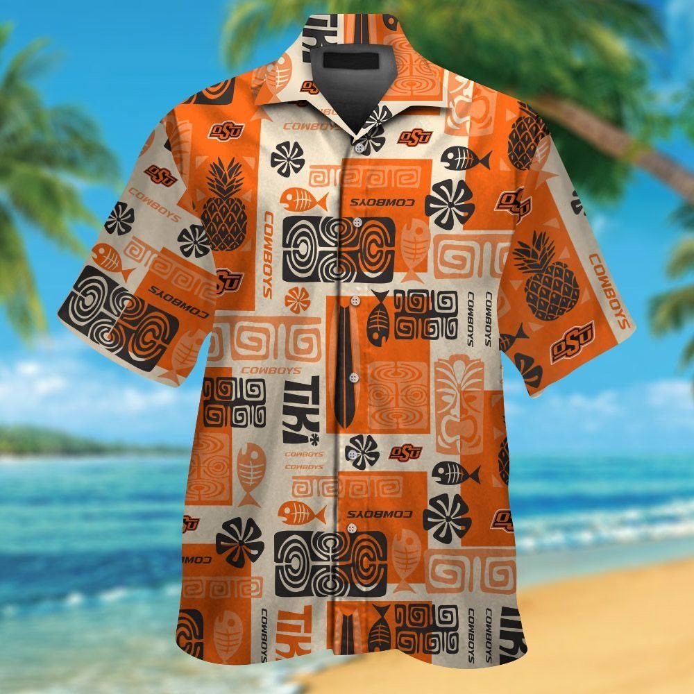 Ncaa Oklahoma State Cowboys Pineapple Orange Trendy Hawaiian Shirt Aloha Shirt Unisex T-shirt, Sweatshirt, Hoodie, Long Sleeve Tee - T-Shirt, Sweatshirt, Hoodie