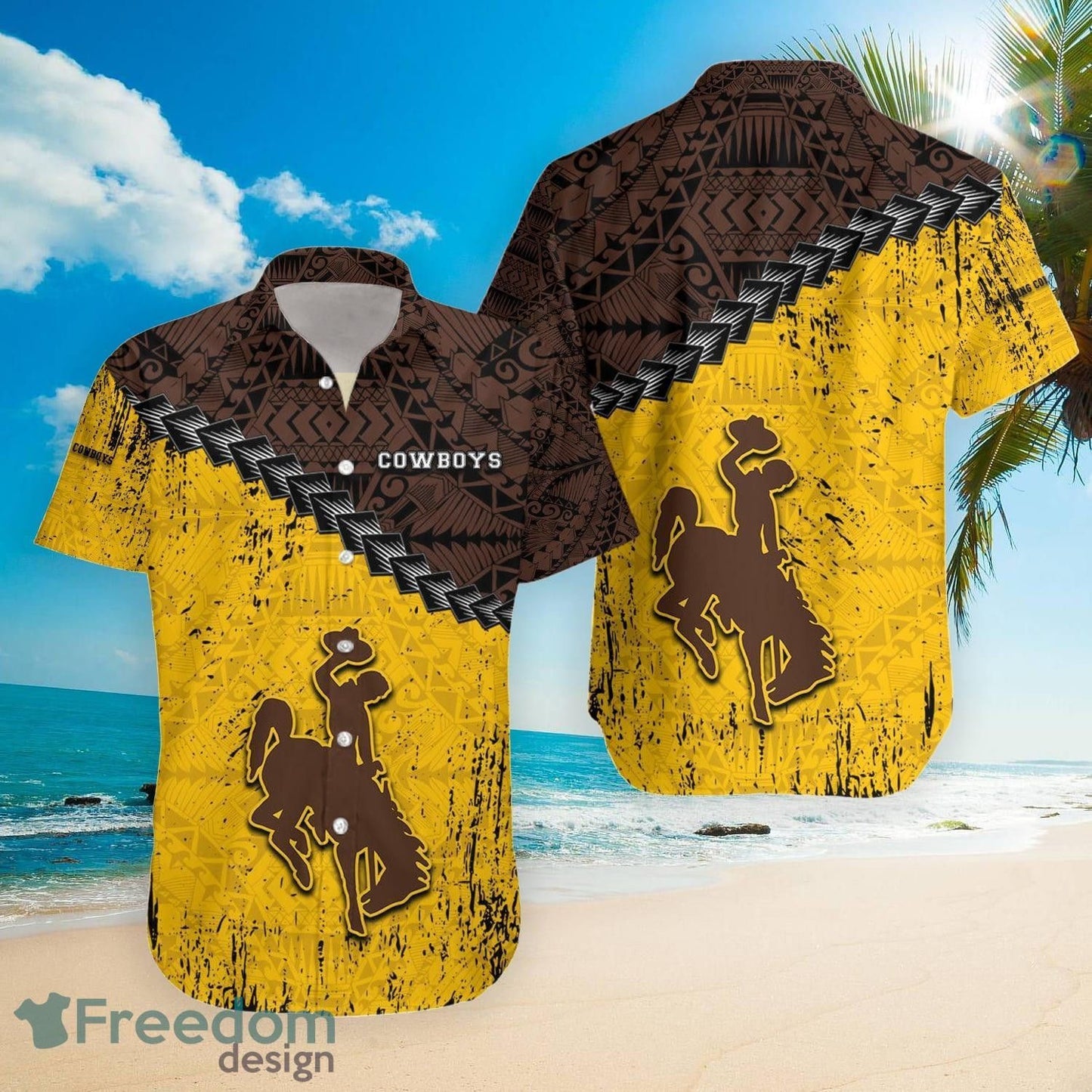 Ncaa Wyoming Cowboys Grunge Polynesian Tattoo Trendy Hawaiian Shirt Aloha Shirt Unisex T-shirt, Sweatshirt, Hoodie, Long Sleeve Tee - T-Shirt, Sweatshirt, Hoodie