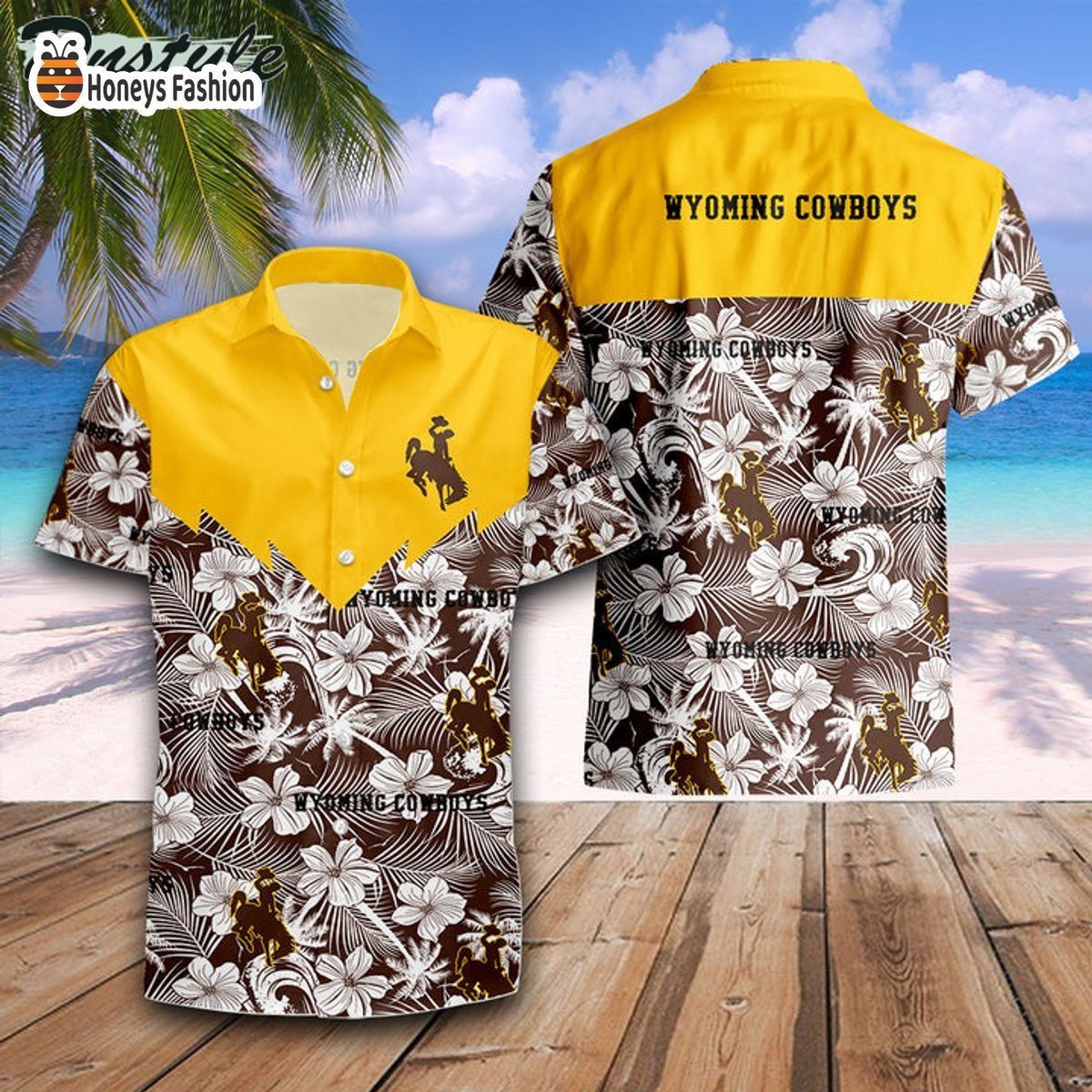 Ncaa Wyoming Cowboys Hibiscus Trendy Hawaiian Shirt Aloha Shirt Unisex T-shirt, Sweatshirt, Hoodie, Long Sleeve Tee - T-Shirt, Sweatshirt, Hoodie