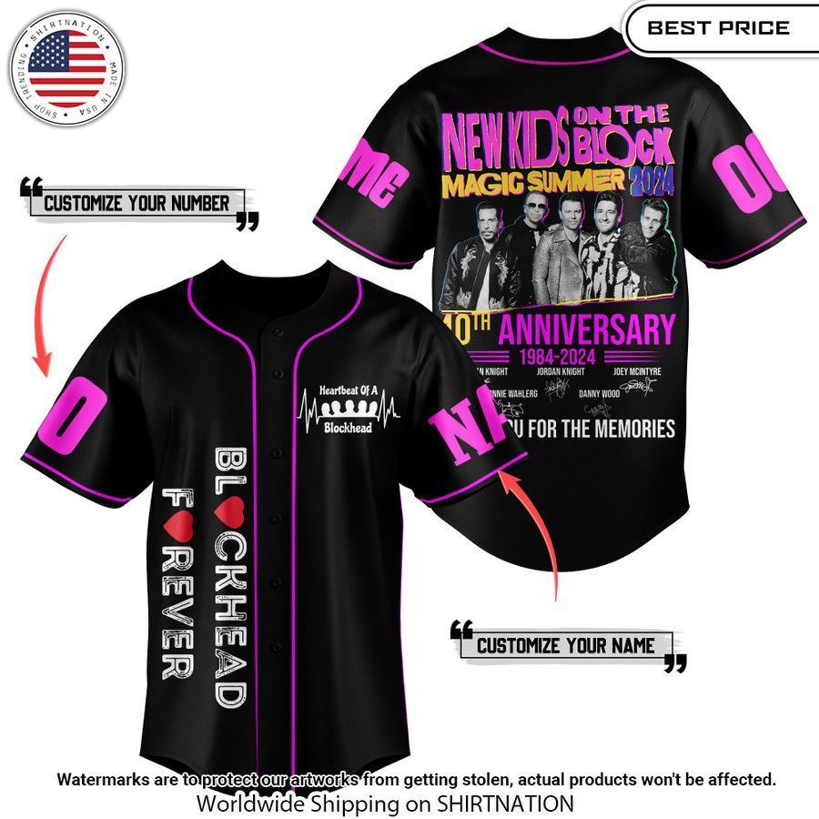 New Kids on the Block 40th Anniversary Baseball Jersey Unisex T-shirt, Sweatshirt, Hoodie, Long Sleeve Tee - T-Shirt, Sweatshirt, Hoodie