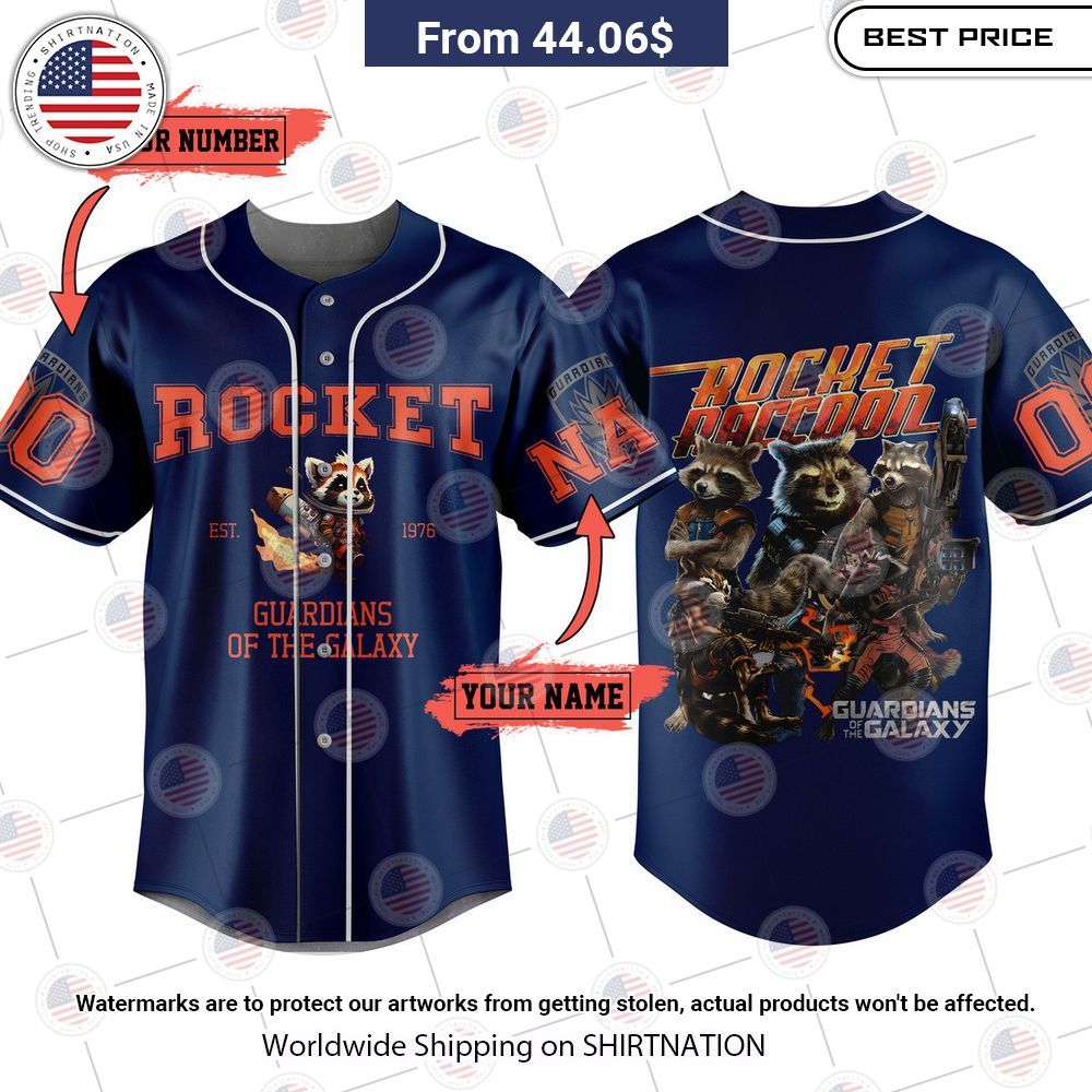 NEW Rocket Raccoon Baseball Jerseys Unisex T-shirt, Sweatshirt, Hoodie, Long Sleeve Tee - T-Shirt, Sweatshirt, Hoodie