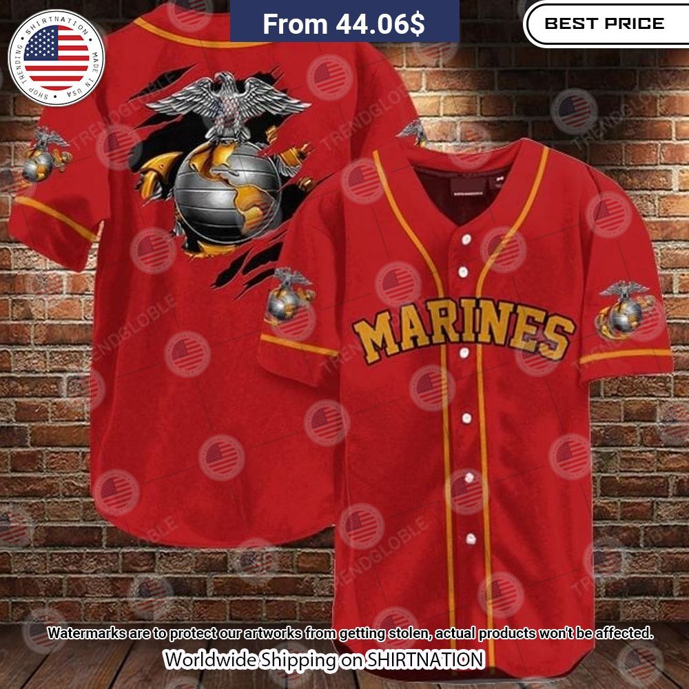 NEW United States Marine Corps Baseball Jerseys Unisex T-shirt, Sweatshirt, Hoodie, Long Sleeve Tee - T-Shirt, Sweatshirt, Hoodie