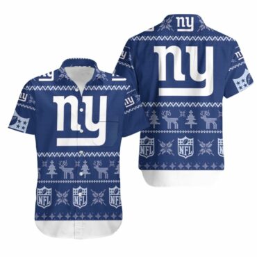 New York Giants Festive Knits Hawaiian Shirt Unisex T-shirt, Sweatshirt, Hoodie, Long Sleeve Tee - T-Shirt, Sweatshirt, Hoodie