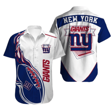 New York Giants Flaming Football Hawaiian Shirt Unisex T-shirt, Sweatshirt, Hoodie, Long Sleeve Tee - T-Shirt, Sweatshirt, Hoodie
