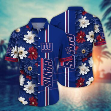 New York Giants Floral Stripe Harmony Hawaiian Shirt Unisex T-shirt, Sweatshirt, Hoodie, Long Sleeve Tee - T-Shirt, Sweatshirt, Hoodie