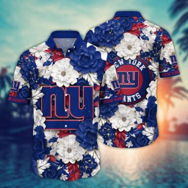 New York Giants Luxe Bloom Hawaiian Shirt Unisex T-shirt, Sweatshirt, Hoodie, Long Sleeve Tee - T-Shirt, Sweatshirt, Hoodie