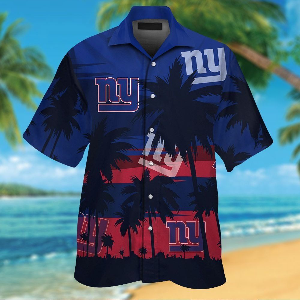 New York Giants Short Sleeve Button Up Tropical Hawaiian Shirt VER014 Unisex T-shirt, Sweatshirt, Hoodie, Long Sleeve Tee - T-Shirt, Sweatshirt, Hoodie