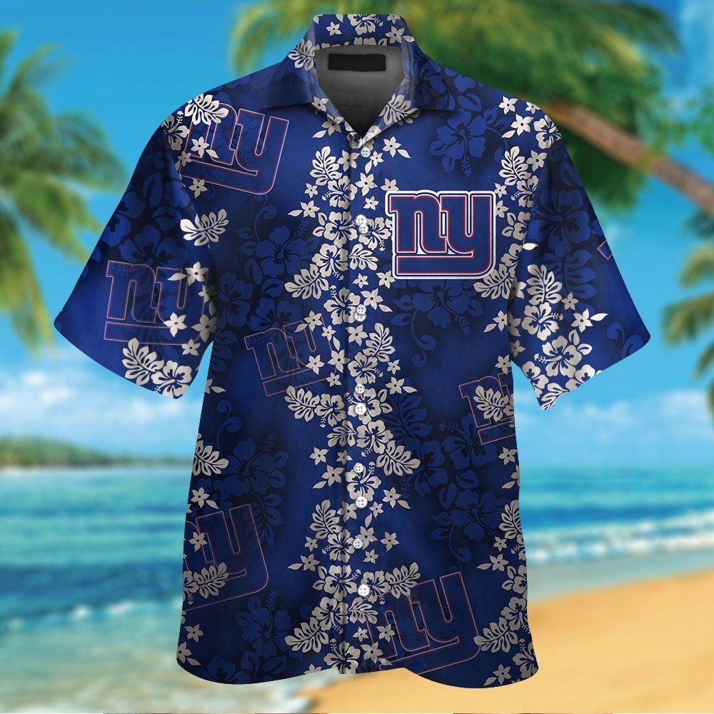 New York Giants Short Sleeve Button Up Tropical Hawaiian Shirt VER017 Unisex T-shirt, Sweatshirt, Hoodie, Long Sleeve Tee - T-Shirt, Sweatshirt, Hoodie