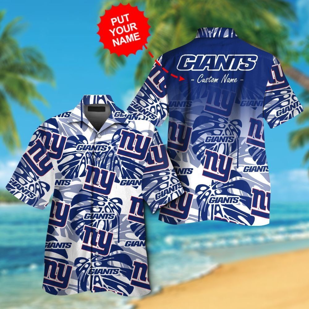 New York Giants Short Sleeve Button Up Tropical Hawaiian Shirt VER018 Unisex T-shirt, Sweatshirt, Hoodie, Long Sleeve Tee - T-Shirt, Sweatshirt, Hoodie