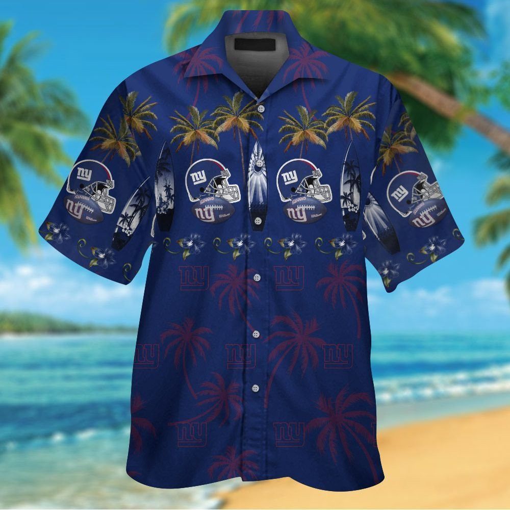 New York Giants Short Sleeve Button Up Tropical Hawaiian Shirt VER02 Unisex T-shirt, Sweatshirt, Hoodie, Long Sleeve Tee - T-Shirt, Sweatshirt, Hoodie