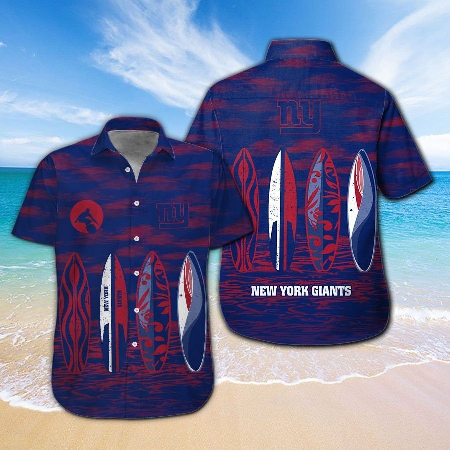 New York Giants Short Sleeve Button Up Tropical Hawaiian Shirt VER022 Unisex T-shirt, Sweatshirt, Hoodie, Long Sleeve Tee - T-Shirt, Sweatshirt, Hoodie