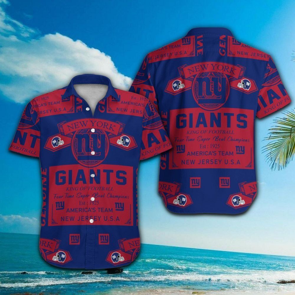 New York Giants Short Sleeve Button Up Tropical Hawaiian Shirt VER026 Unisex T-shirt, Sweatshirt, Hoodie, Long Sleeve Tee - T-Shirt, Sweatshirt, Hoodie