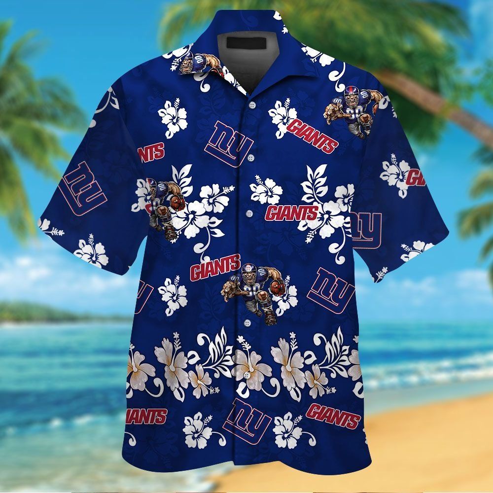 New York Giants Short Sleeve Button Up Tropical Hawaiian Shirt VER027 Unisex T-shirt, Sweatshirt, Hoodie, Long Sleeve Tee - T-Shirt, Sweatshirt, Hoodie