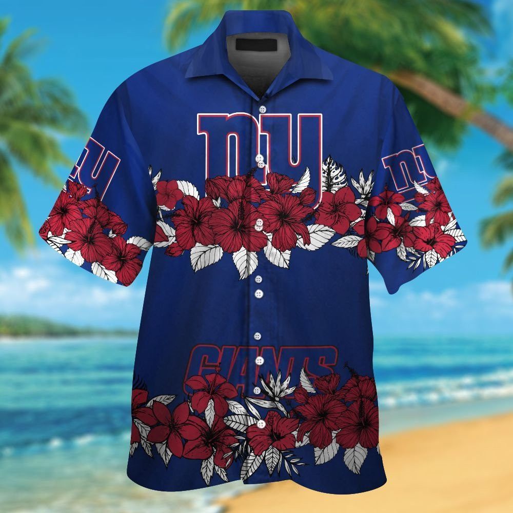 New York Giants Short Sleeve Button Up Tropical Hawaiian Shirt VER028 Unisex T-shirt, Sweatshirt, Hoodie, Long Sleeve Tee - T-Shirt, Sweatshirt, Hoodie