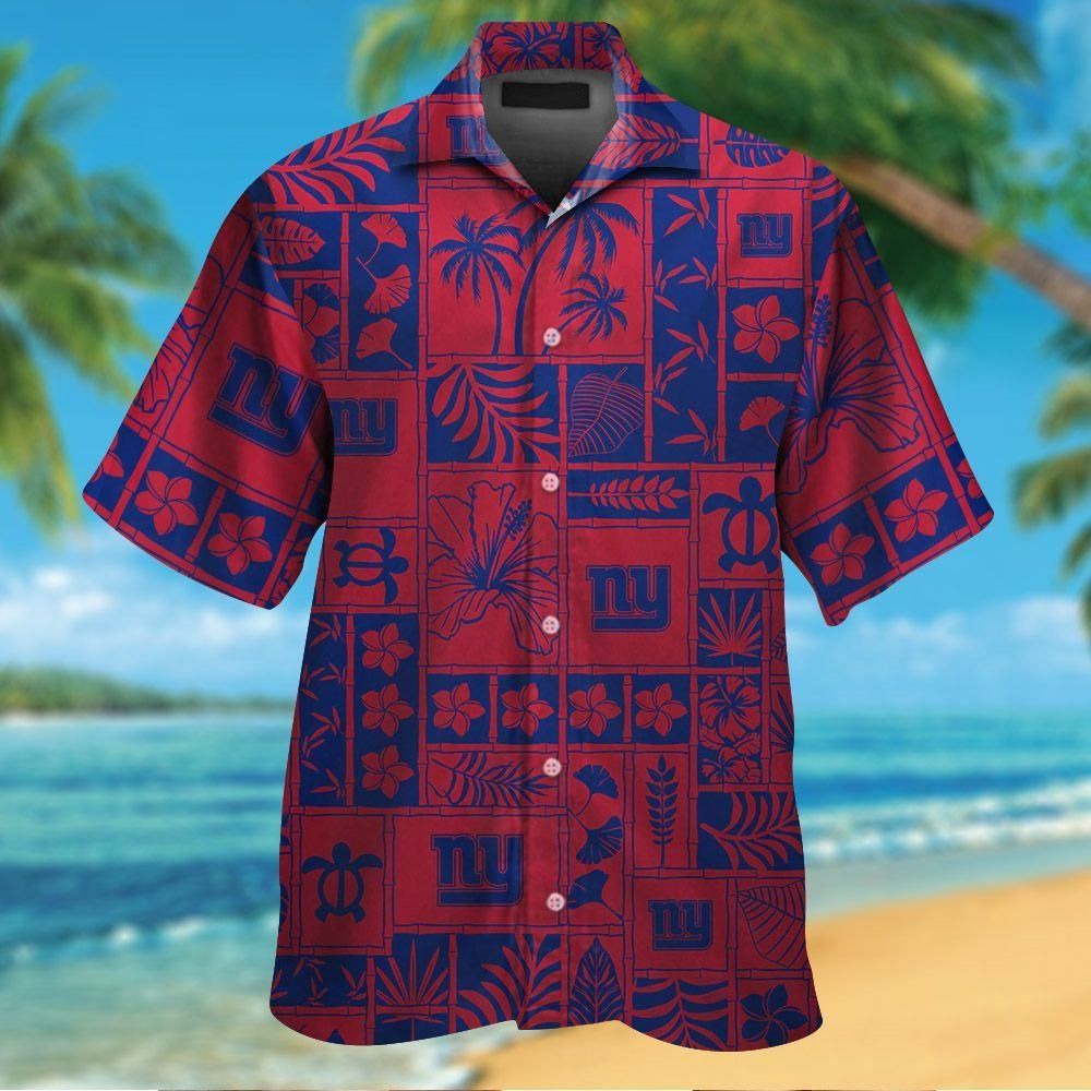New York Giants Short Sleeve Button Up Tropical Hawaiian Shirt VER03 Unisex T-shirt, Sweatshirt, Hoodie, Long Sleeve Tee - T-Shirt, Sweatshirt, Hoodie