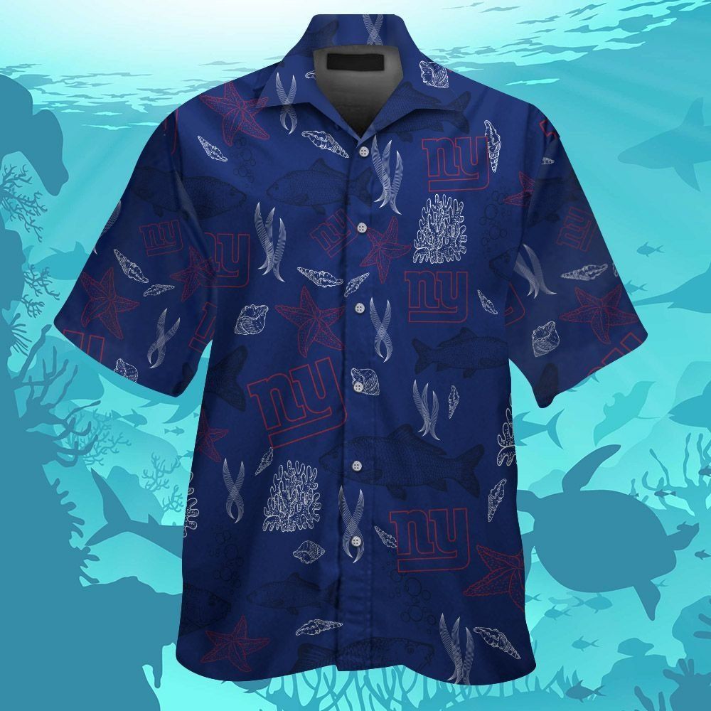 New York Giants Short Sleeve Button Up Tropical Hawaiian Shirt VER04 Unisex T-shirt, Sweatshirt, Hoodie, Long Sleeve Tee - T-Shirt, Sweatshirt, Hoodie