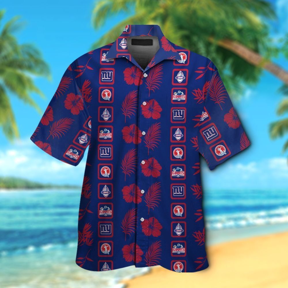 New York Giants Short Sleeve Button Up Tropical Hawaiian Shirt VER06 Unisex T-shirt, Sweatshirt, Hoodie, Long Sleeve Tee - T-Shirt, Sweatshirt, Hoodie