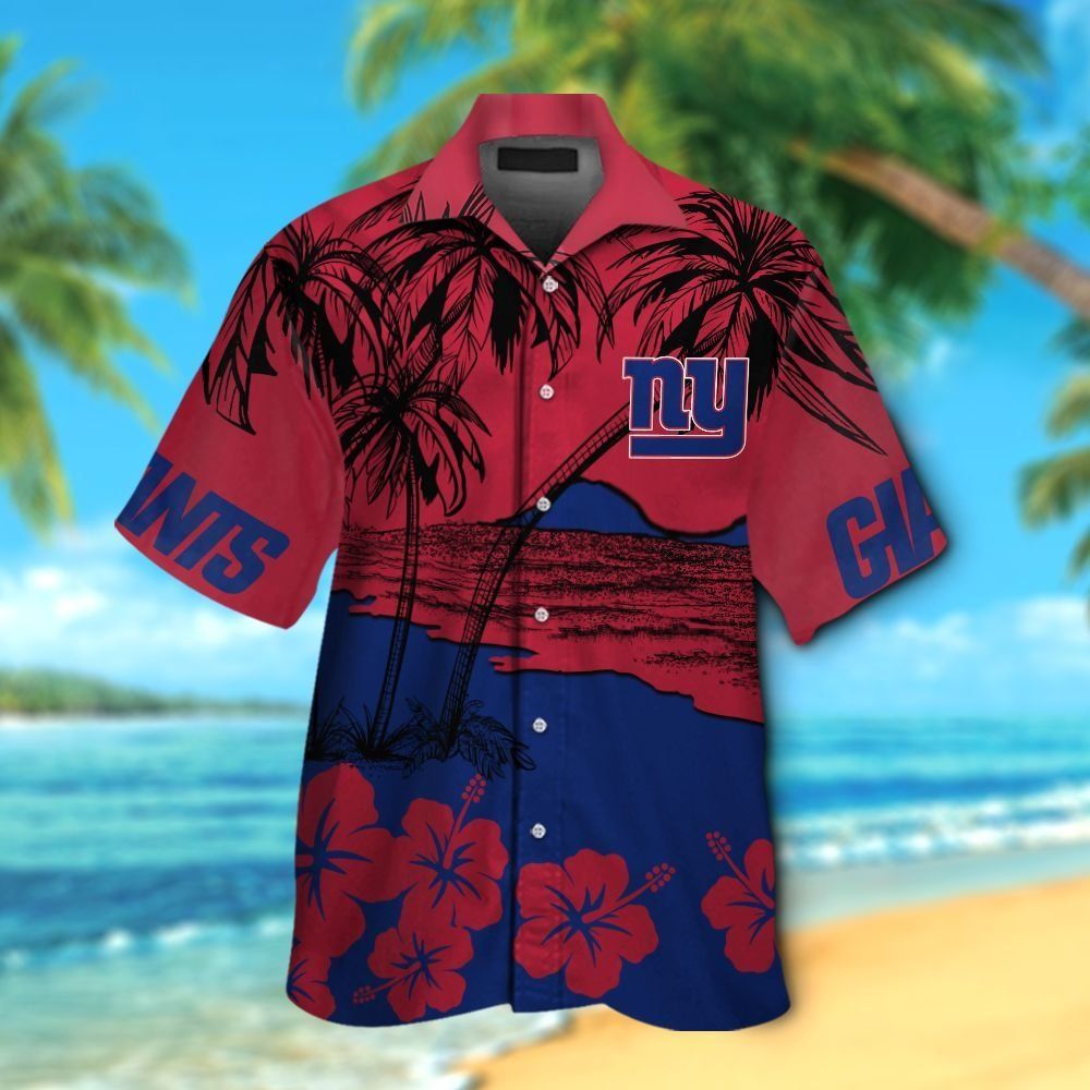 New York Giants Short Sleeve Button Up Tropical Hawaiian Shirt VER07 Unisex T-shirt, Sweatshirt, Hoodie, Long Sleeve Tee - T-Shirt, Sweatshirt, Hoodie