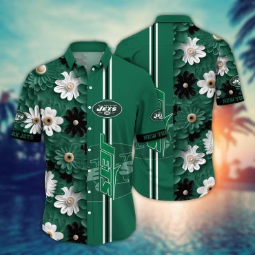 New York Jets Bold Daisy Hawaiian Shirt Unisex T-shirt, Sweatshirt, Hoodie, Long Sleeve Tee - T-Shirt, Sweatshirt, Hoodie
