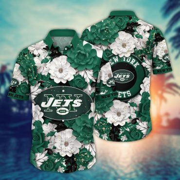 New York Jets Floral Elegance Hawaiian Shirt Unisex T-shirt, Sweatshirt, Hoodie, Long Sleeve Tee - T-Shirt, Sweatshirt, Hoodie