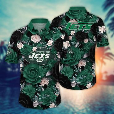 New York Jets Midnight Bloom Hawaiian Shirt Unisex T-shirt, Sweatshirt, Hoodie, Long Sleeve Tee - T-Shirt, Sweatshirt, Hoodie