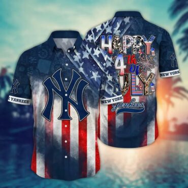 New York Yankees 4TH of July Hawaiian Shirt Unisex T-shirt, Sweatshirt, Hoodie, Long Sleeve Tee - T-Shirt, Sweatshirt, Hoodie
