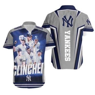 New York Yankees Clinch Celebration Hawaiian Shirt Unisex T-shirt, Sweatshirt, Hoodie, Long Sleeve Tee - T-Shirt, Sweatshirt, Hoodie