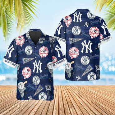 New York Yankees Heritage Icons Hawaiian Shirt Unisex T-shirt, Sweatshirt, Hoodie, Long Sleeve Tee - T-Shirt, Sweatshirt, Hoodie