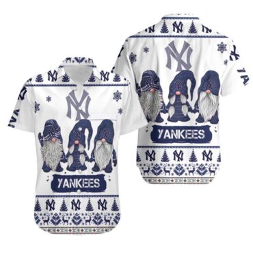New York Yankees Holiday Gnomes Hawaiian Shirt Unisex T-shirt, Sweatshirt, Hoodie, Long Sleeve Tee - T-Shirt, Sweatshirt, Hoodie