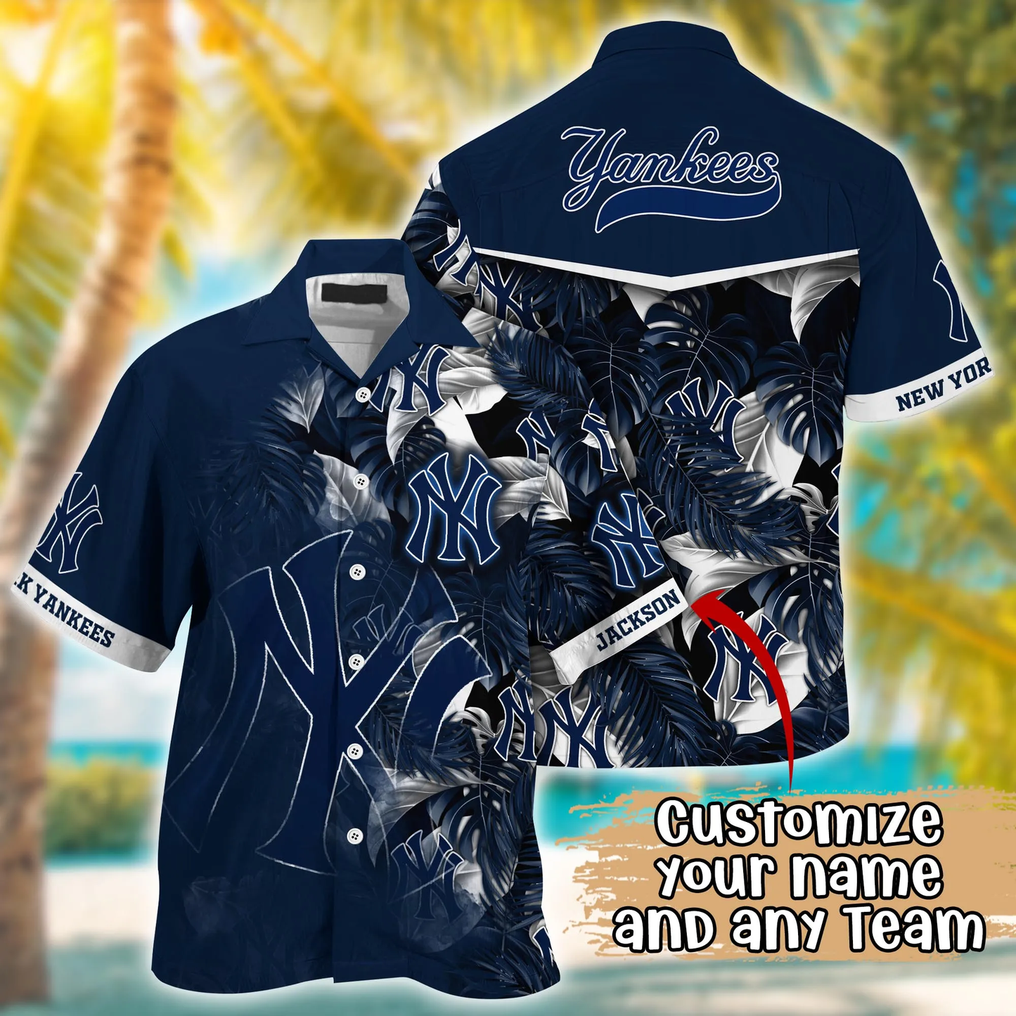 New York Yankees MLB Summer Hawaii Shirt And Tshirt Custom Aloha Shirt Unisex T-shirt, Sweatshirt, Hoodie, Long Sleeve Tee - T-Shirt, Sweatshirt, Hoodie