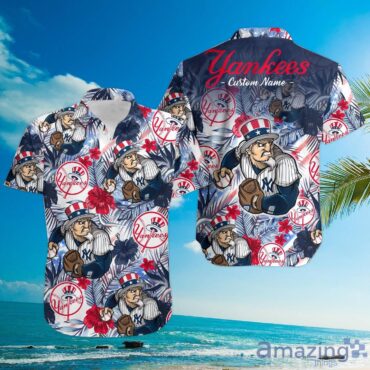 New York Yankees Patriotic Pitch Hawaiian Shirt Unisex T-shirt, Sweatshirt, Hoodie, Long Sleeve Tee - T-Shirt, Sweatshirt, Hoodie