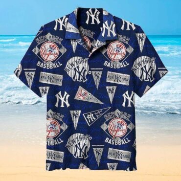 New York Yankees Retro Pennants Hawaiian Shirt Unisex T-shirt, Sweatshirt, Hoodie, Long Sleeve Tee - T-Shirt, Sweatshirt, Hoodie