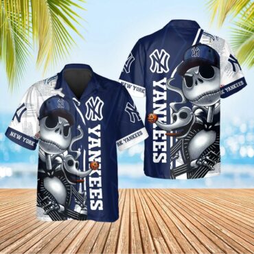 New York Yankees Skeleton Swagger Hawaiian Shirt Unisex T-shirt, Sweatshirt, Hoodie, Long Sleeve Tee - T-Shirt, Sweatshirt, Hoodie